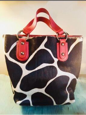 Maurizio Taiute Black & White Real leather  Bucket Purse MADE in ITALY